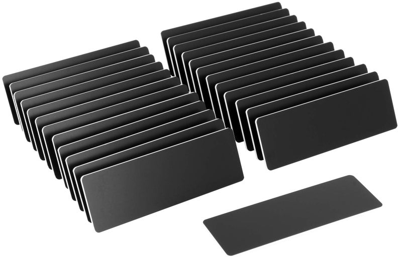 ExcelMark Blank Name Tag/Badge with Magnetic Backing - 1"x 3"(25 Pack - Black)